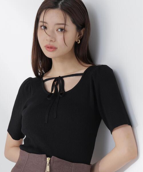PROPORTION BODY DRESSING(プロポーションボディドレッシング)の「前後2wayストラップラウンドリブニット / 1216270605(ニット/セーター・レディース・ブラック/ホワイト系その他/ピンク・FREE)」の3枚目の写真