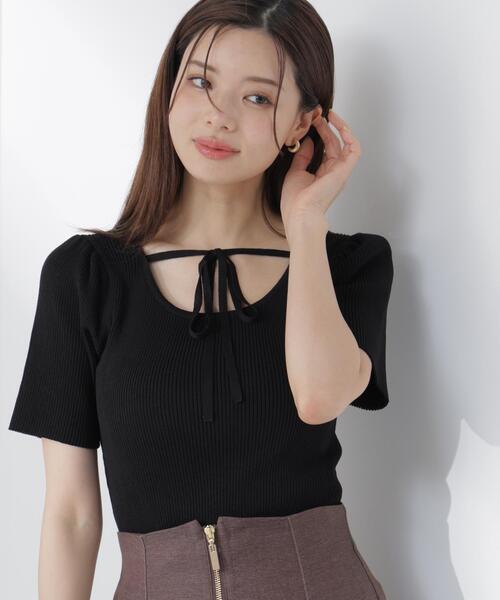 PROPORTION BODY DRESSING(プロポーションボディドレッシング)の「前後2wayストラップラウンドリブニット / 1216270605(ニット/セーター・レディース・ブラック/ホワイト系その他/ピンク・FREE)」の19枚目の写真