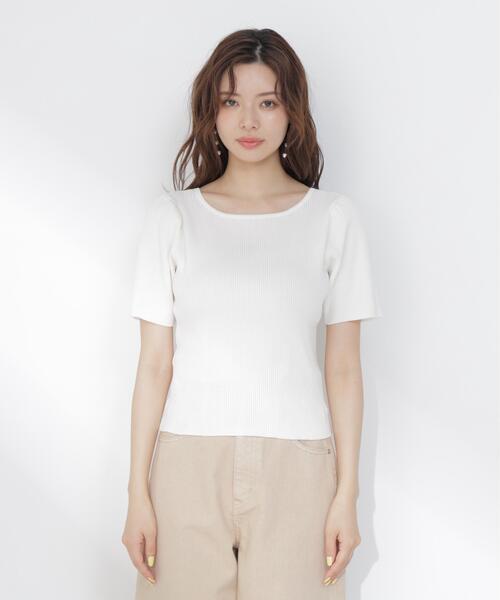 PROPORTION BODY DRESSING(プロポーションボディドレッシング)の「前後2wayストラップラウンドリブニット / 1216270605(ニット/セーター・レディース・ブラック/ホワイト系その他/ピンク・FREE)」の4枚目の写真
