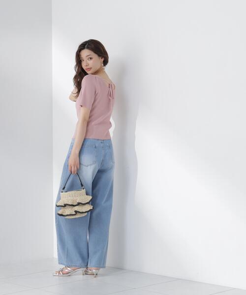 PROPORTION BODY DRESSING(プロポーションボディドレッシング)の「前後2wayストラップラウンドリブニット / 1216270605(ニット/セーター・レディース・ブラック/ホワイト系その他/ピンク・FREE)」の14枚目の写真