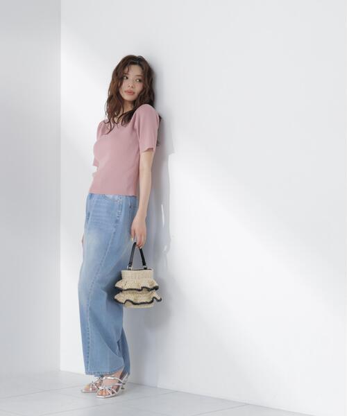 PROPORTION BODY DRESSING(プロポーションボディドレッシング)の「前後2wayストラップラウンドリブニット / 1216270605(ニット/セーター・レディース・ブラック/ホワイト系その他/ピンク・FREE)」の15枚目の写真
