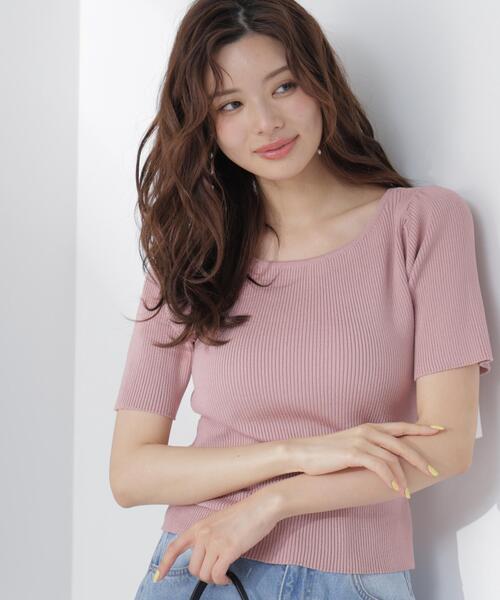 PROPORTION BODY DRESSING(プロポーションボディドレッシング)の「前後2wayストラップラウンドリブニット / 1216270605(ニット/セーター・レディース・ブラック/ホワイト系その他/ピンク・FREE)」の16枚目の写真