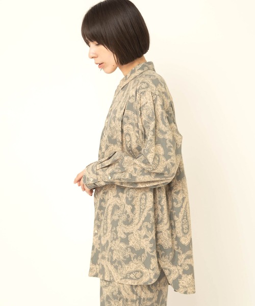 RNA-N(アールエヌエーエヌ)の「B2990 ジャカードトーンプリントシャツ(シャツ/ブラウス・レディース・グリーン/アイボリー/ブラック・FREE)」の12枚目の写真