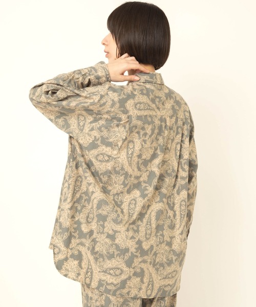 RNA-N(アールエヌエーエヌ)の「B2990 ジャカードトーンプリントシャツ(シャツ/ブラウス・レディース・グリーン/アイボリー/ブラック・FREE)」の13枚目の写真