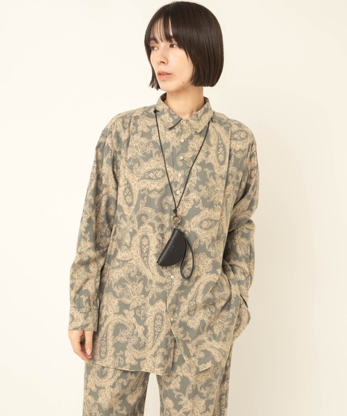 RNA-N(アールエヌエーエヌ)の「B2990 ジャカードトーンプリントシャツ(シャツ/ブラウス・レディース・グリーン/アイボリー/ブラック・FREE)」の10枚目の写真