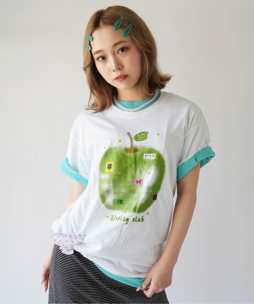 SORUTT(ソルト)の「【 SORUTT / ソルト 】 フルーツアソートプリント Tシャツ #(Tシャツ/カットソー・レディース・グリーン/グリーン系その他/グリーン系その他2・FREE)」の6枚目の写真