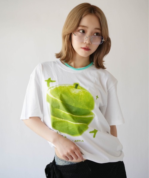 SORUTT(ソルト)の「【 SORUTT / ソルト 】 フルーツアソートプリント Tシャツ #(Tシャツ/カットソー・レディース・グリーン/グリーン系その他/グリーン系その他2・FREE)」の4枚目の写真