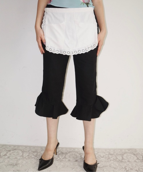 musubore(ムスボレ)の「frill capri pants / フリルカプリパンツ(その他パンツ・レディース・グリーン/ブラック・0/1)」の9枚目の写真