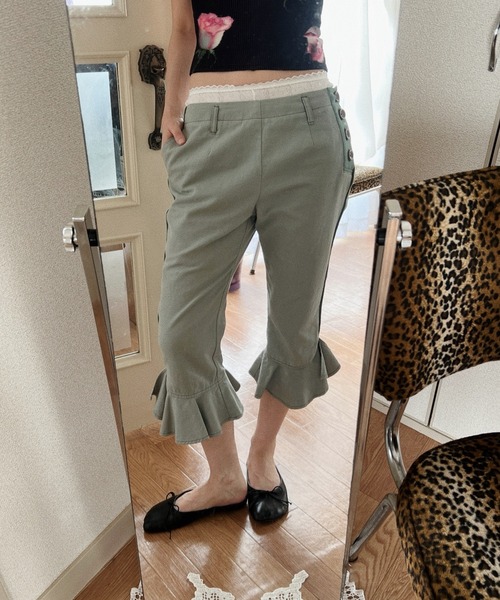 musubore(ムスボレ)の「frill capri pants / フリルカプリパンツ(その他パンツ・レディース・グリーン/ブラック・0/1)」の19枚目の写真