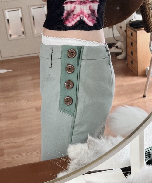 musubore(ムスボレ)の「frill capri pants / フリルカプリパンツ(その他パンツ・レディース・グリーン/ブラック・0/1)」の16枚目の写真