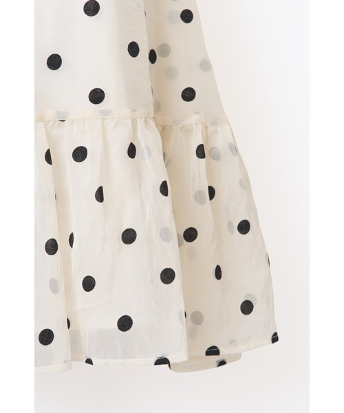 MISTREASS（ミストレアス）の「Bicolor Flocked Dot Dress（ワンピース・レディース・グレイッシュベージュ/ホワイト・FREE）」の14枚目の写真