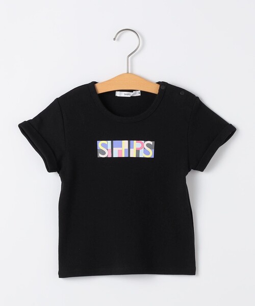 SHIPS(シップス)の「SHIPS KIDS:80~90cm /ブロックフォント ロゴ Tシャツ(Tシャツ/カットソー・キッズ・ブラック・90)」の1枚目の写真