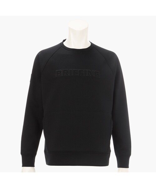 BRIEFING(ブリーフィング)の「【BRIEFING GOLF/ブリーフィングゴルフ】 MS STITCHED 3D LOGO CREWNECK TOP(Tシャツ/カットソー・メンズ・ブラック・L)」の1枚目の写真