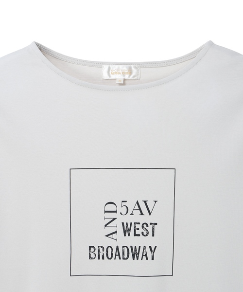 A/C DESIGN BY ALPHA CUBIC（エーシーデザインバイアルファキュービック）の「【ALCOLLAGEプリント】プリントボートネックＴシャツ【すごツヤ・UVカット・接触冷感】（Tシャツ/カットソー・レディース・ライトグレー/グリーン・M/L/LL）」の19枚目の写真