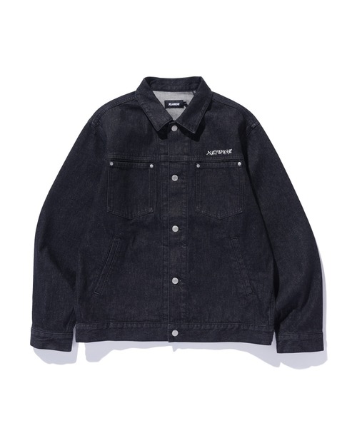 XLARGE(エクストララージ)の「EMB DENIM JACKET(ブルゾン・メンズ・ライトインディゴブルー/インディゴブルー/ブラック・L/M/S/XL)」の2枚目の写真