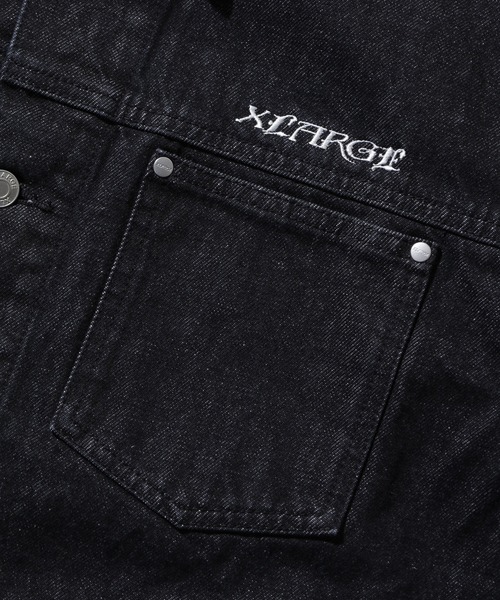 XLARGE(エクストララージ)の「EMB DENIM JACKET(ブルゾン・メンズ・ライトインディゴブルー/インディゴブルー/ブラック・L/M/S/XL)」の9枚目の写真