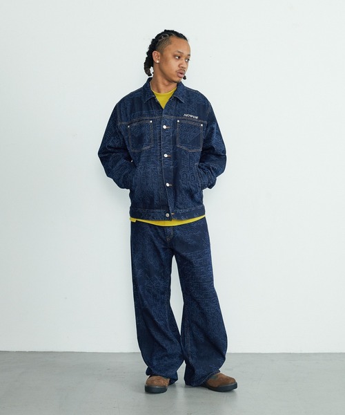 XLARGE(エクストララージ)の「EMB DENIM JACKET(ブルゾン・メンズ・ライトインディゴブルー/インディゴブルー/ブラック・L/M/S/XL)」の4枚目の写真