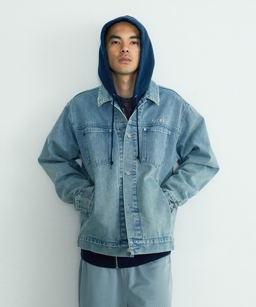 XLARGE(エクストララージ)の「EMB DENIM JACKET(ブルゾン・メンズ・ライトインディゴブルー/インディゴブルー/ブラック・L/M/S/XL)」の20枚目の写真
