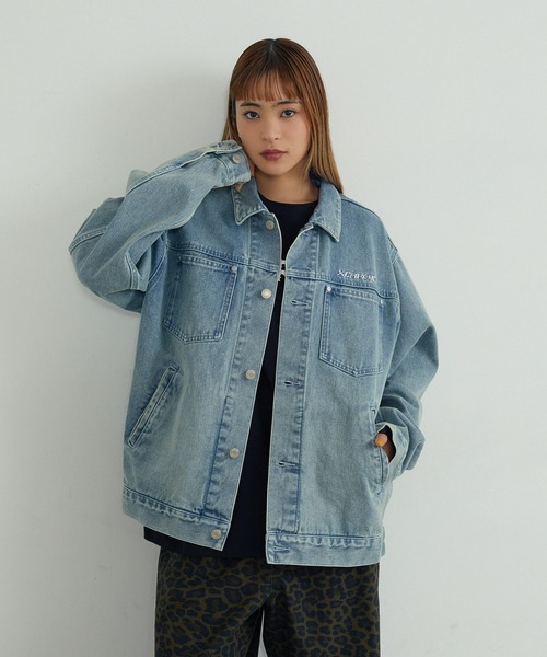 XLARGE(エクストララージ)の「EMB DENIM JACKET(ブルゾン・メンズ・ライトインディゴブルー/インディゴブルー/ブラック・L/M/S/XL)」の22枚目の写真