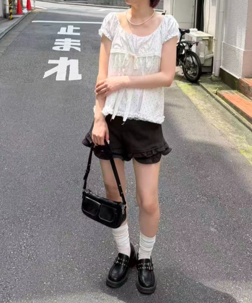 mebole（メボレ）の「front ribbon dot blouse（シャツ/ブラウス・レディース・ホワイト・FREE）」の21枚目の写真