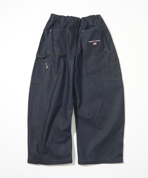 NAUTICA(ノーティカ)の「NAUTICA/ノーティカ ワイドカーブシルエット フラッグロゴ ダブルニー ペインターパンツ(デニムパンツ・メンズ・ブラック/ネイビー/オフホワイト/サックスブルー・MEDIUM/LARGE/X-LARGE)」の16枚目の写真
