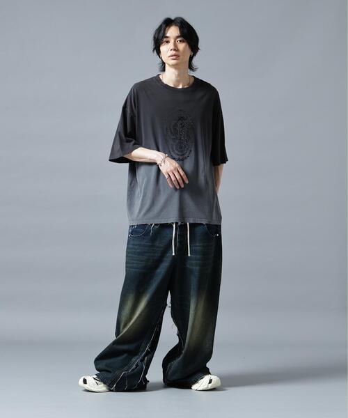 DANKE SCHON（ダンケシェーン）の「DankeSchon/ダンケシェーン/GRADATION RHINESTONE M（Tシャツ/カットソー・レディース・ブラウン/ブラック・M/L）」の4枚目の写真