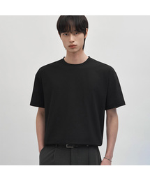 (ニプルカバー) エアビット クーリング ソリッド セミオーバーサイズ 半袖Tシャツ [ブラック]