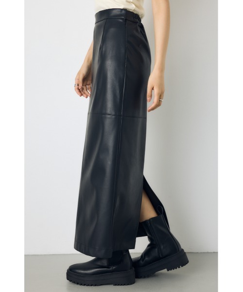 AZUL by moussy(アズールバイマウジー)の「フェイクレザー/スエードパネル切替タイトスカート 秋服 ロングスカート 冬服(スカート・レディース・ダークブラウン/ブラック/ブラック系その他2/アイボリー・SMALL/MEDIUM)」の22枚目の写真
