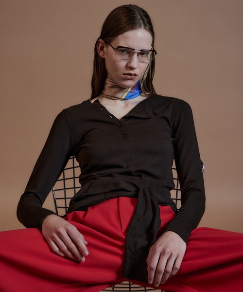 MAISON SPECIAL(メゾンスペシャル)の「Multi-Way Knit Cardigan/マルチウェイニットカーディガン(カーディガン/ボレロ・レディース・チャコールグレー/ブラウン/イエロー・FREE)」の3枚目の写真
