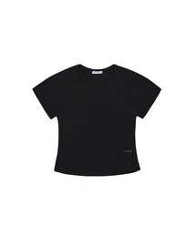 WベーシックラグランクロップスリムTシャツ (3colors)