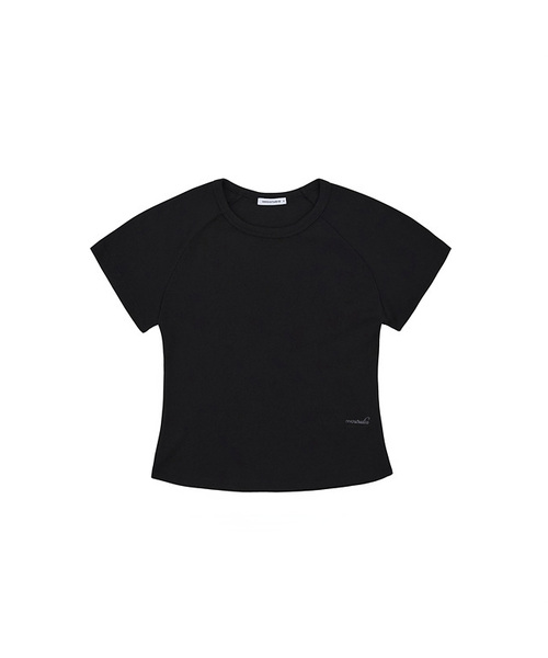 1993STUDIO（1993スタジオ）の「WベーシックラグランクロップスリムTシャツ (3colors)（Tシャツ/カットソー・レディース・スカイブルー/ブラック/ホワイト・SMALL/MEDIUM）」の2枚目の写真