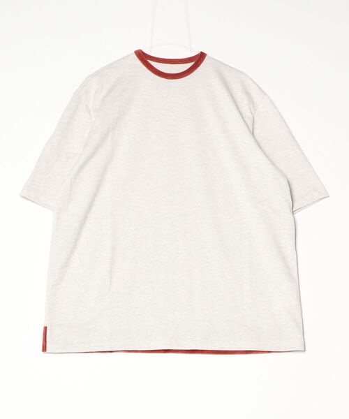 my beautiful landlet(マイビューティフルランドレット)の「【my beautiful landlet】 COTTON VELOUR RINGER T-SHIRT(Tシャツ/カットソー・メンズ・サックスブルー/オレンジ・1)」の2枚目の写真