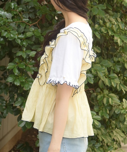 axes femme(アクシーズファム)の「ビスチェ×Tシャツセット(Tシャツ/カットソー・レディース・イエロー/グレー/サックスブルー・FREE)」の5枚目の写真