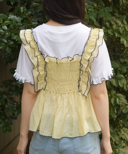axes femme(アクシーズファム)の「ビスチェ×Tシャツセット(Tシャツ/カットソー・レディース・イエロー/グレー/サックスブルー・FREE)」の6枚目の写真