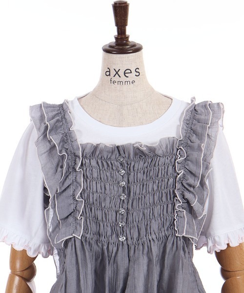 axes femme(アクシーズファム)の「ビスチェ×Tシャツセット(Tシャツ/カットソー・レディース・イエロー/グレー/サックスブルー・FREE)」の19枚目の写真