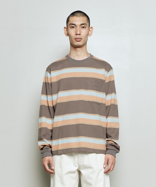 bal(バル)の「bal-STRIPE JERSEY LS TEE(Tシャツ/カットソー・メンズ・ブルー/ブラック・3/2/1)」の1枚目の写真
