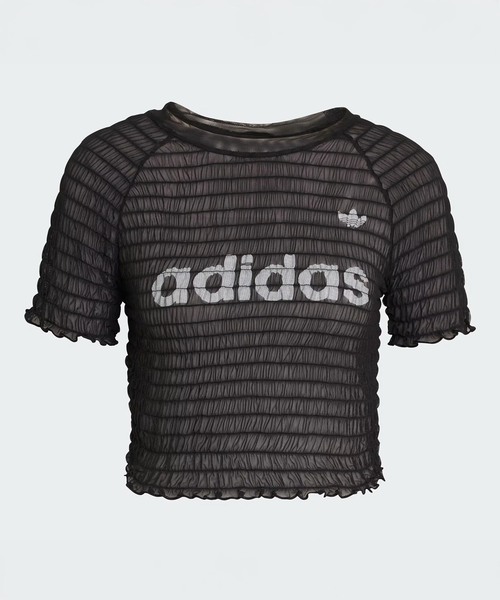 adidas Originals(アディダスオリジナルス)の「≪追加≫adidas originals / アディダス SMOCKED CALI TEE(Tシャツ/カットソー・レディース・ブラック・MEDIUM)」の1枚目の写真
