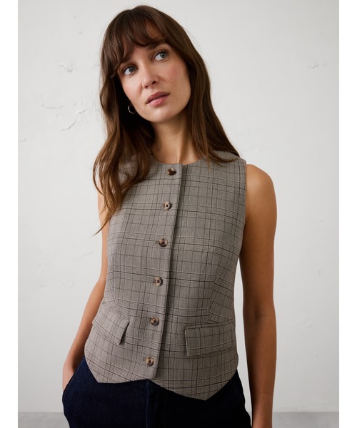 BANANA REPUBLIC FACTORY STORE(バナナリパブリック ファクトリーストア)の「BANANA REPUBLIC FACTORY STORE ダブルウィーブベスト(ベスト・レディース・グレー/ブラウン・4/2/0/8/6)」の1枚目の写真