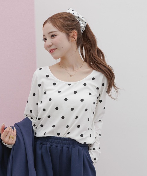 JEANASIS（ジーナシス）の「【marimo企画】コットンドットロンT/1048192（Tシャツ/カットソー・レディース・ブラック系その他/ホワイト系その他・FREE）」の13枚目の写真