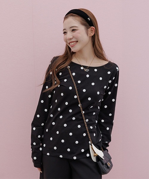 JEANASIS（ジーナシス）の「【marimo企画】コットンドットロンT/1048192（Tシャツ/カットソー・レディース・ブラック系その他/ホワイト系その他・FREE）」の18枚目の写真