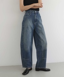 ダブルニーカーブデニムパンツ