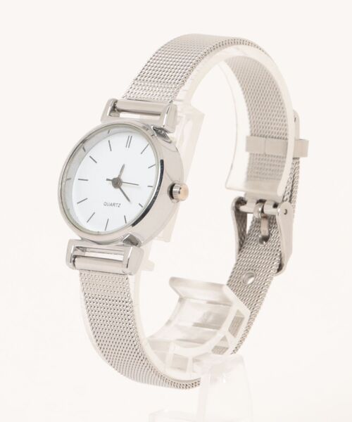 Burner（バーナー）の「【lux sea jewelry（ラックス・シー・ジュエリー）】メッシュベルト ラウンド腕時計 lux-anawatch-13-6（アナログ腕時計・レディース・ホワイト/ブラック/ブラック系その他/ホワイト系その他2/ホワイト系その他・FREE）」の2枚目の写真