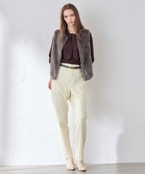 MACKINTOSH LONDON(マッキントッシュ ロンドン)の「【婦人画報10月号掲載】ファーコンビニットジレ(ベスト・レディース・チャコールグレー/ベージュ・38)」の3枚目の写真