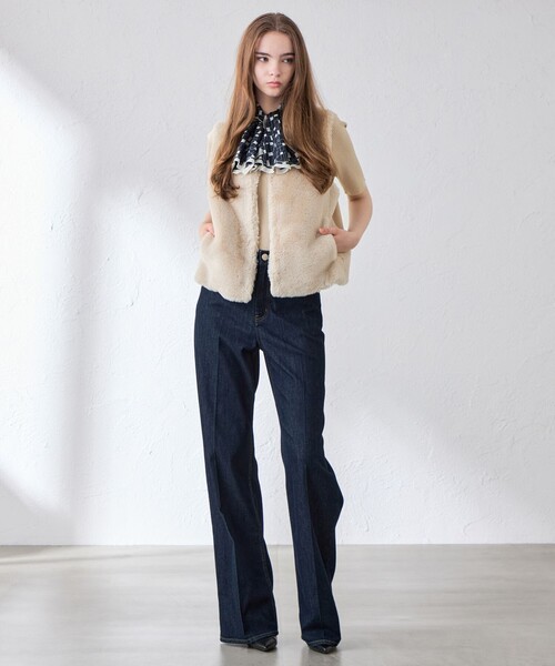 MACKINTOSH LONDON(マッキントッシュ ロンドン)の「【婦人画報10月号掲載】ファーコンビニットジレ(ベスト・レディース・チャコールグレー/ベージュ・38)」の5枚目の写真