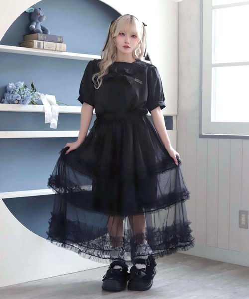 Whinny（ホワイニー）の「Whinny/【2026夏新作♪】お嬢様のすずしげスカート（スカート・レディース・ホワイト/サックスブルー/ブラック・FREE）」の14枚目の写真
