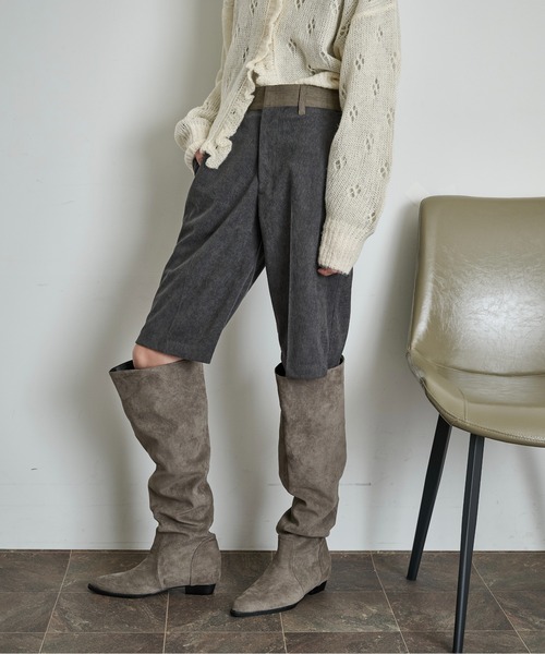 THE YOn(ザヨン)の「配色ベルトコーデュロイハーフパンツ(その他パンツ・レディース・ブラック/アイボリー/ピンク・M/S)」の5枚目の写真