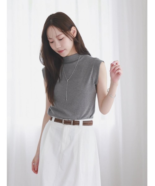 fifth(フィフス)の「モックネックフレンチスリーブTシャツ(Tシャツ/カットソー・レディース・グレー/ブラウン/ブラック・M)」の19枚目の写真
