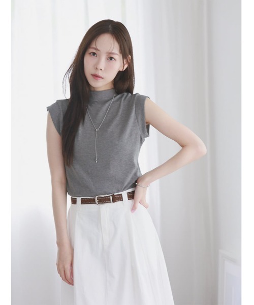 fifth(フィフス)の「モックネックフレンチスリーブTシャツ(Tシャツ/カットソー・レディース・グレー/ブラウン/ブラック・M)」の20枚目の写真