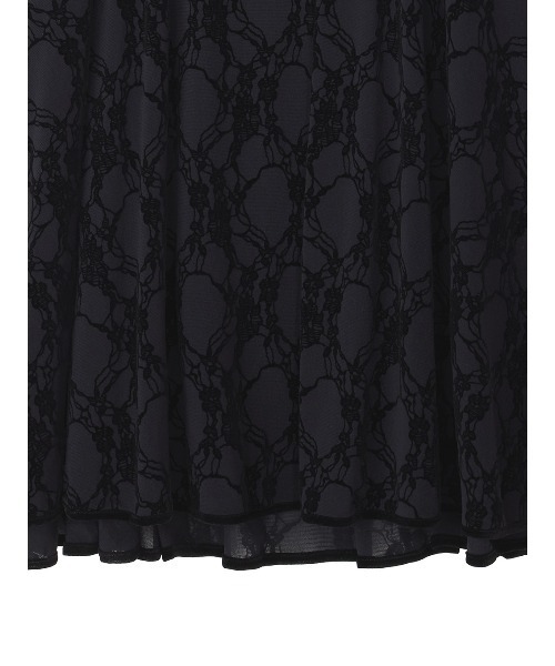 Ameri(アメリ)の「SHEER FLOCKY SEMI FLARE SKIRT(スカート・レディース・ブラック/ブラウン・SMALL/MEDIUM)」の4枚目の写真