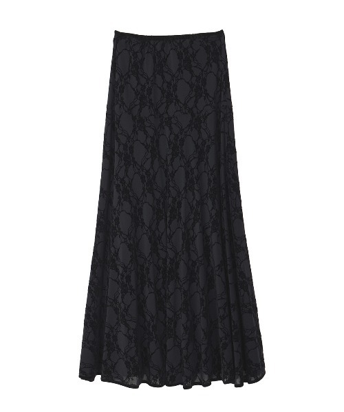 Ameri(アメリ)の「SHEER FLOCKY SEMI FLARE SKIRT(スカート・レディース・ブラック/ブラウン・SMALL/MEDIUM)」の5枚目の写真
